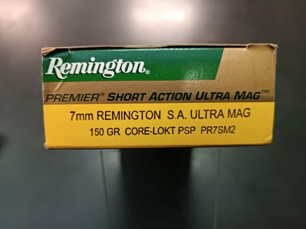 Cartucce Remington in calibro 7 Remington Short Action Ultra Magnum